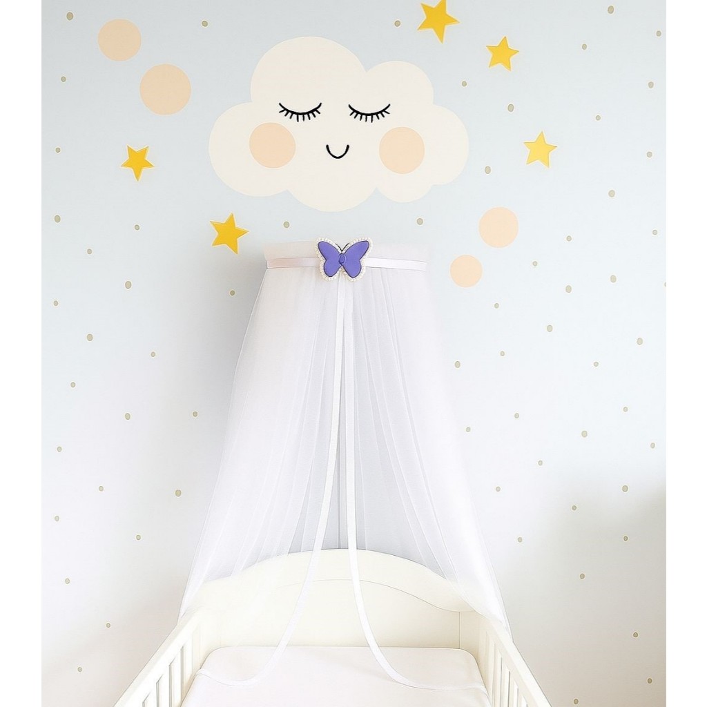 kit dorsel + mosquiteiro para berço americano borboleta