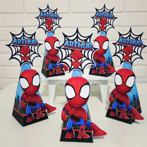 Caixa Pirâmide Homem Aranha Personalizada em 3D/ lembrancinha para festa Homem Aranha/lembrancinha Aniversário .