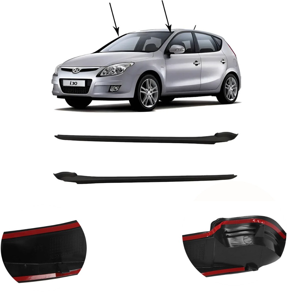 Kit Moldura Friso Plastico Externa Parabrisa Hyundai I30 2009 A 2012