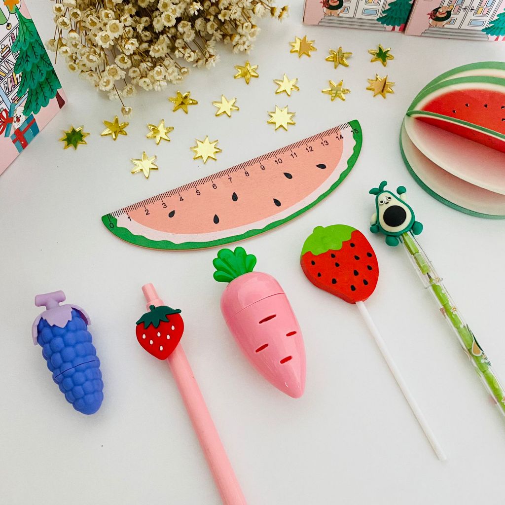 Kit Papelaria Tema Frutas Tropicais- Kits de Presente Papelaria Fofa Buendia