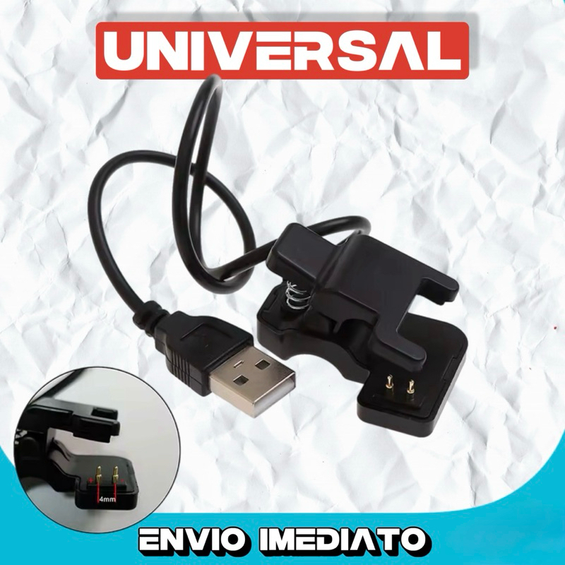 UNIVERSAL carregador usb clip para smartwatch B57 / P8 / i5 / Mi band 3/4 E BRACELETES TODOS COM 2 PINOS