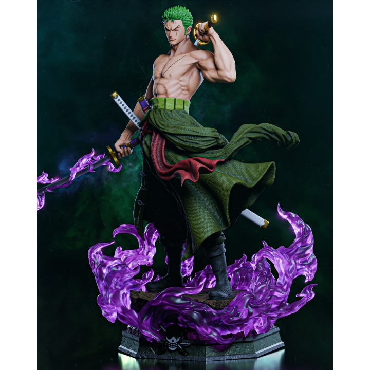 ⚔️ O CAÇADOR DE PIRATAS! Action Figure Roronoa Zoro - One Piece - Resina Premium & Pintura à Mão! ⚔️