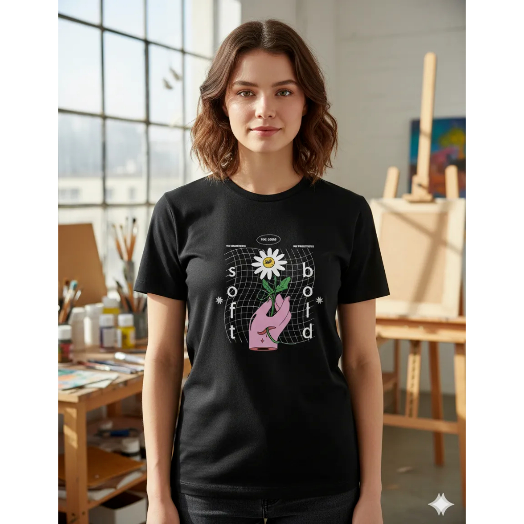 Camiseta Soft Bold Masculina/Feminina Algodão Premium Estampada Casual Confortável Manga Curta Lançamento Novidade Top