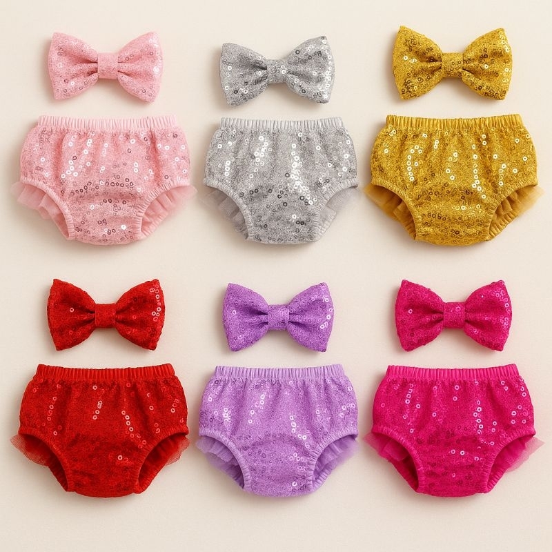 ikit kTapa Fralda de Paetê com Laço | reveillon Carnaval | Prata e Dourado | Fantasia Bebê | Kit Brilhante em Oferta na Shopee