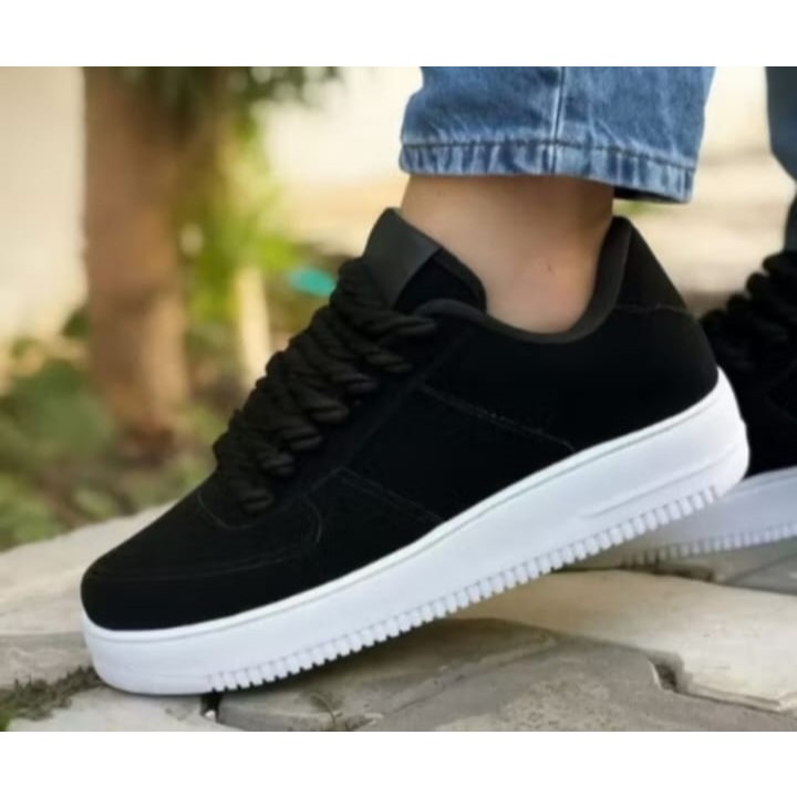 Tênis PRETO masculino feminino CASUAL 2 cadarços Solado Branco trabalho passeio, confortável estilo urbano promoção 2026