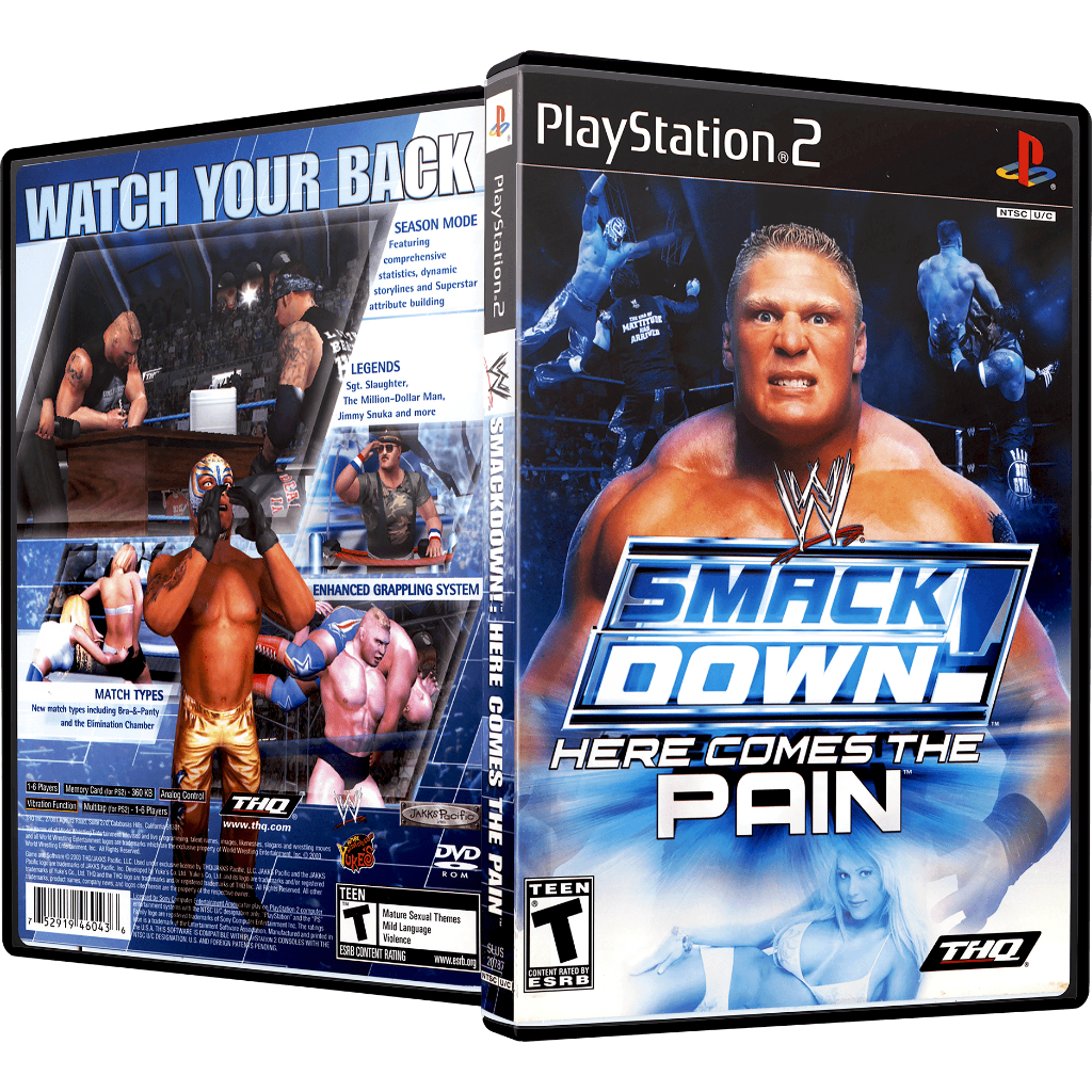 WWE SmackDown! Here Comes the Pain PS2 – Mídia Física Com Encarte + Box Completo