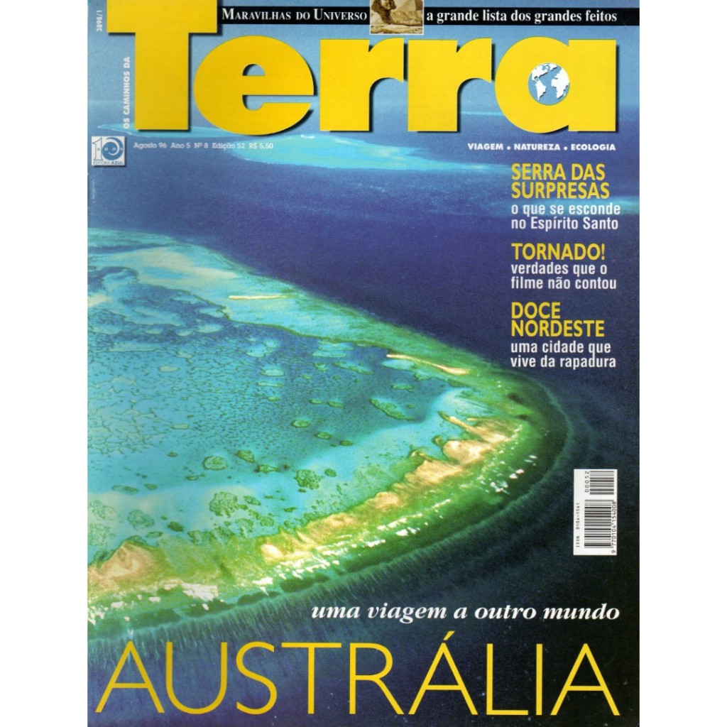 Revista Terra – Austrália, Maravilhas do universo, Espírito Santo, Tornado, Nordeste – Ano 5 – Número 8 – Agosto/1996