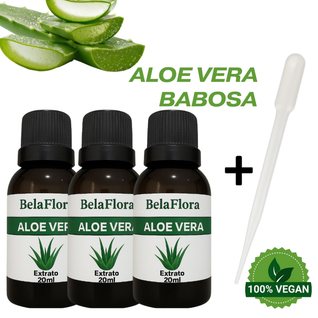 kit 3 Extrato de Aloe Vera para sabonete 100% Puro  (20ml)