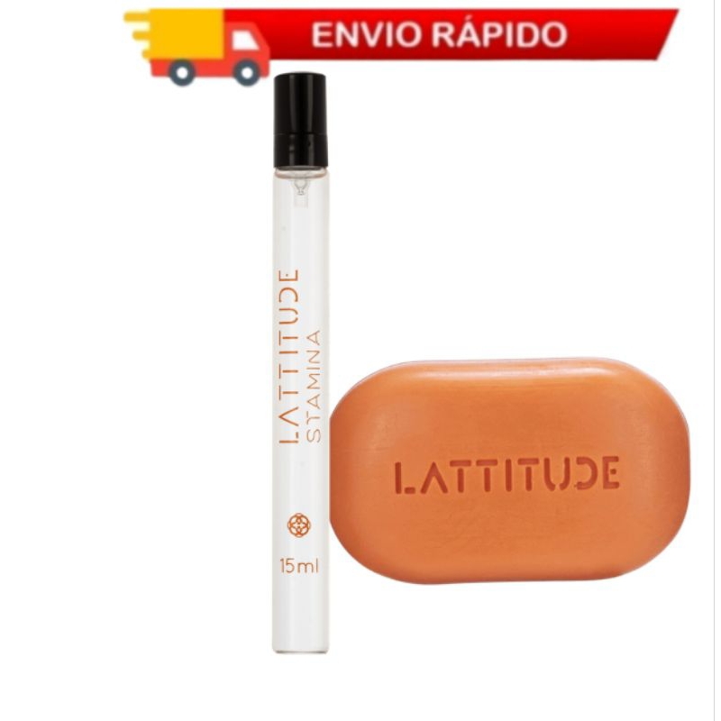 Kit Lattitude Stamina Hinode - Pocket Perfume De 15ml + Sabonete Em Barra 90g Stamina