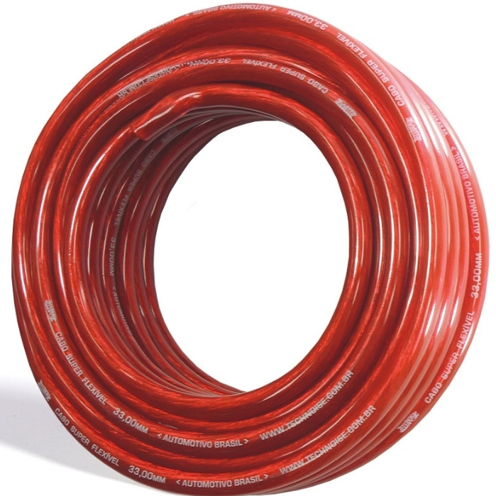 Rolo 10 metros Cabo bateria 33mm Força Som Automotivo Bateria 100% Cobre vermelho flamengo