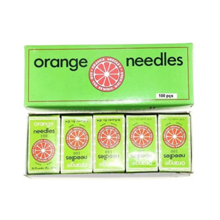 100 Agulhas Orange Para Bordadeiras Brother Janome ( Hax1 ) em Oferta na Shopee