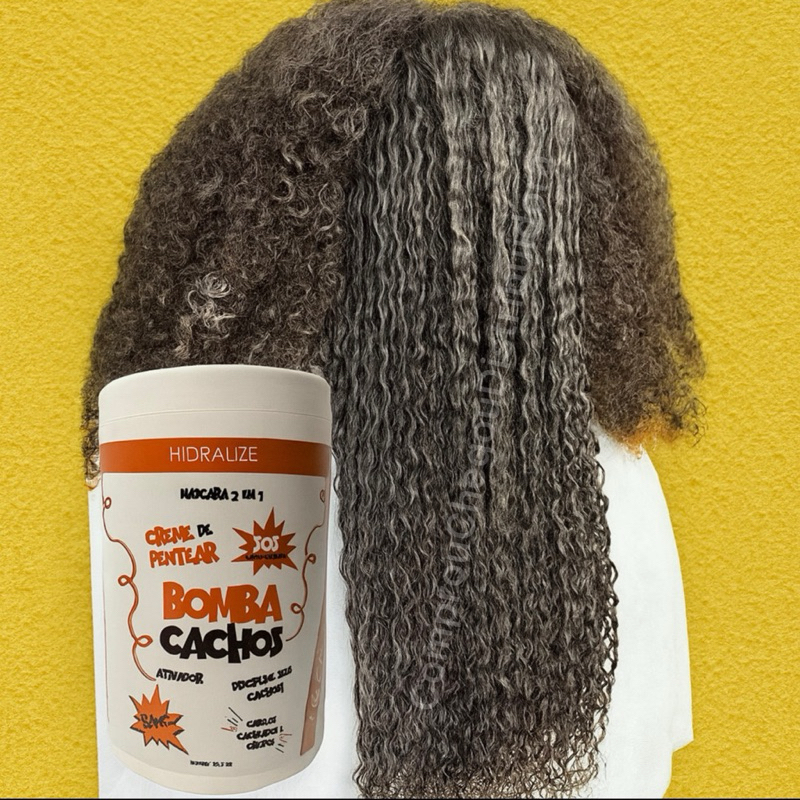 Creme De Pentear BOMBA CACHOS 1KG 100% Natural Ativador De Cachos HidraLize Envio imediato