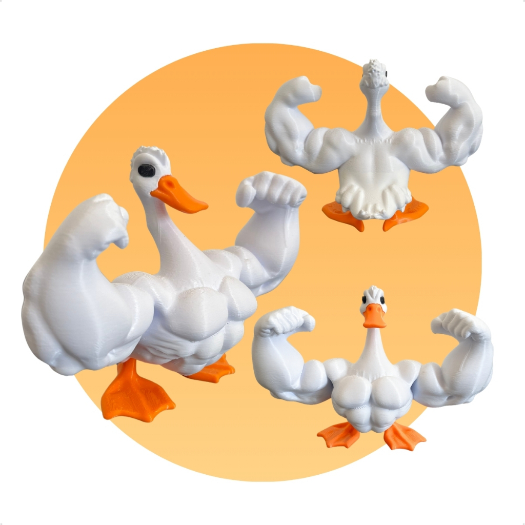 Pato Bombado Decorativo Action Figure Ganso Musculoso Academia Presente Gymbro Enfeite Estante Mesa