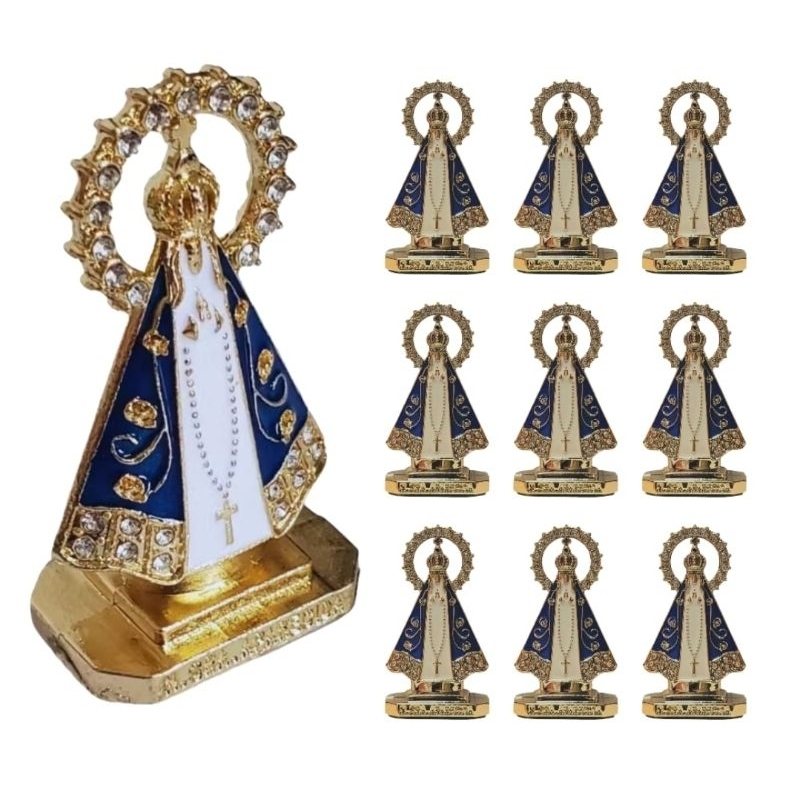 KIT 10/20  Santinha para Carro Nossa Senhora Aparecida Miniatura PP Dupla Face