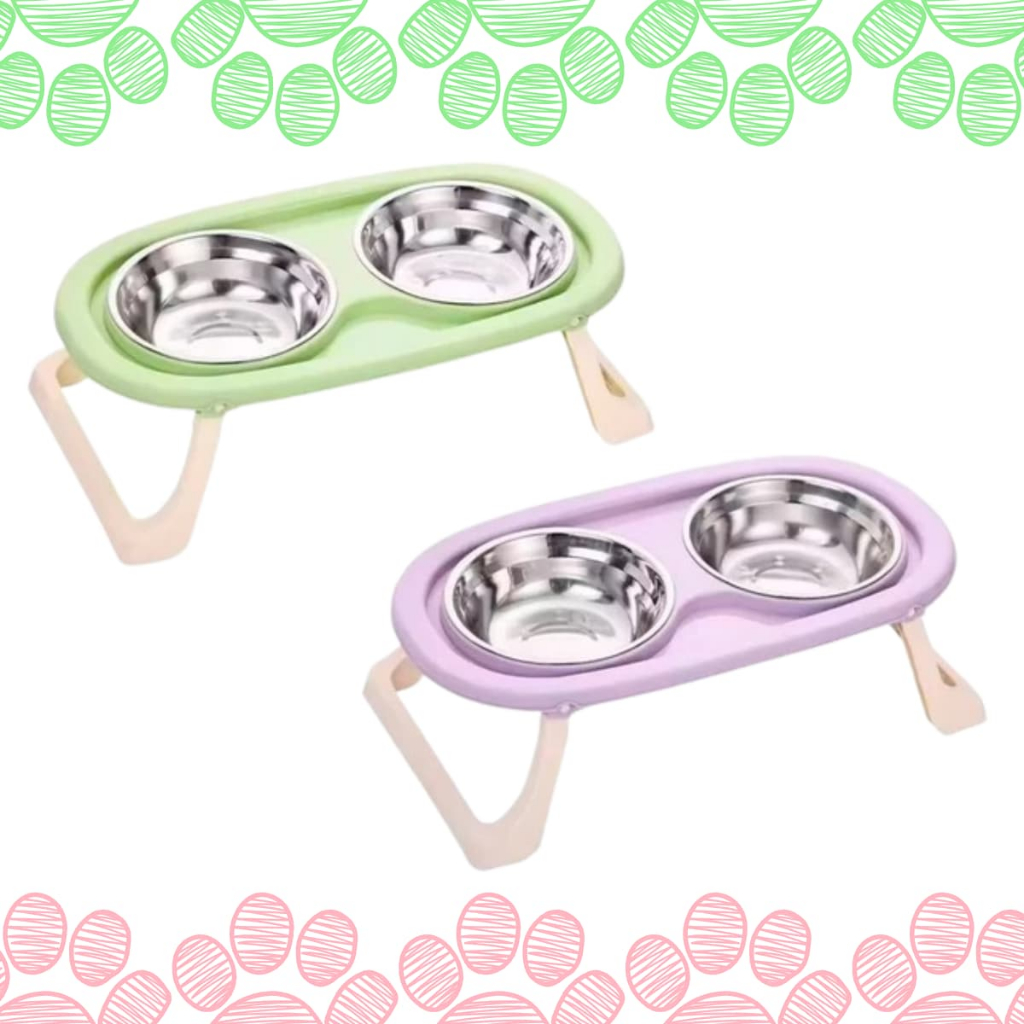 Comedouro Bebedouro Duplo Elevado Cães e Gatos - Postura Correta (Base Dobrável!) em Oferta na Shopee