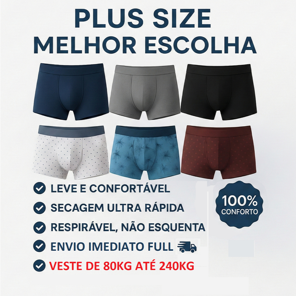 Cueca Plus Size Boxer 10 unidades em Oferta na Shopee