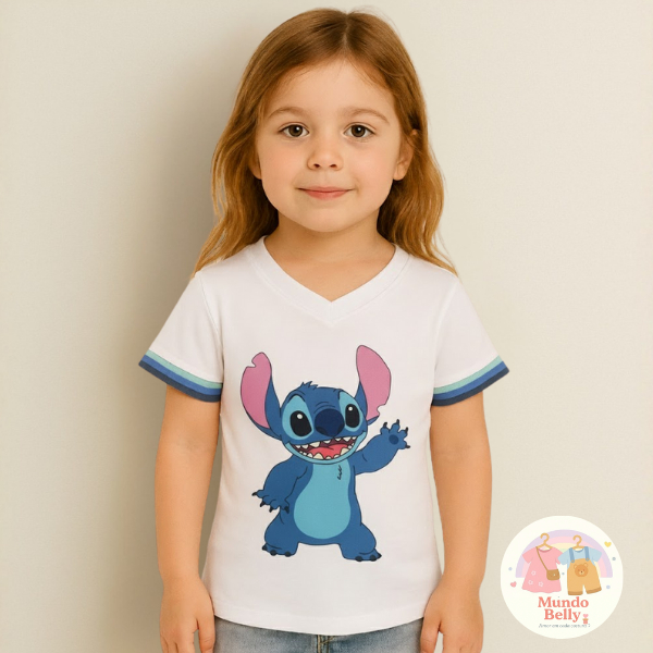 Camiseta Feminina Infantil Tshirt Poliéster com Elastano Estampas Variadas Tam. (M)
