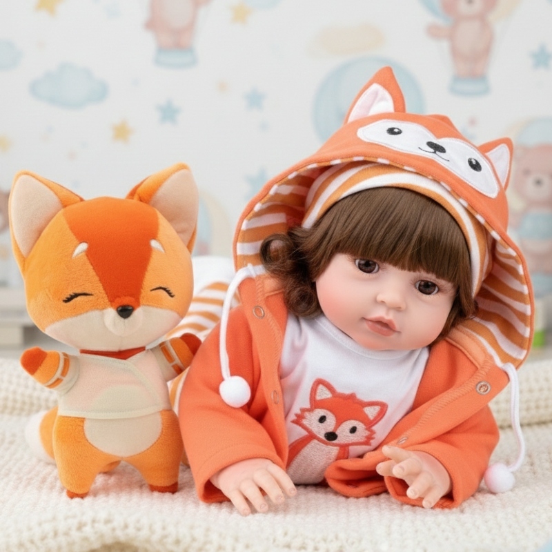 Bebe Reborn Raposinha corpo de Silicone New Happy em Oferta na Shopee