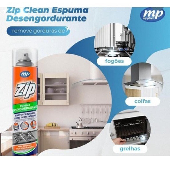 KIT 1 ATÉ 4 ESPUMA DESENGORDURANTE, ZIP CLEAN 300 ML -  LIMPEZA PESADA, AIR FRYER, MICRO-ONDAS, FOGÃO, FORNOS em Oferta na Shopee