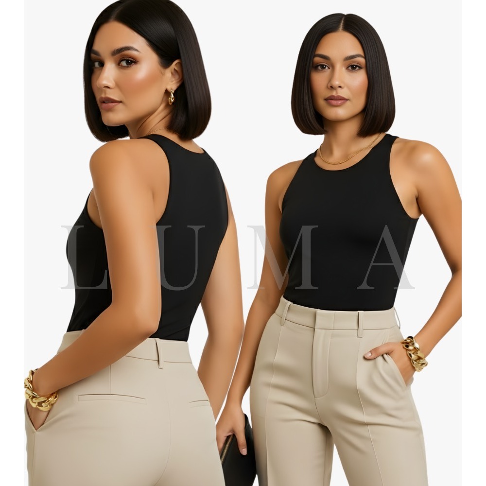 KIT 2 Regatas Casual Basica Suplex Duplo forro frente e costa Blusa Feminina Blogueira Tendencia