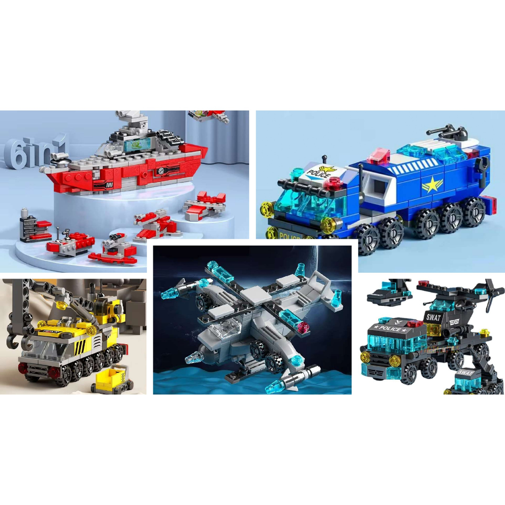 Veículos de Ação em Mini LEGO - Quebra-Cabeça 3D - Blocos de Montar - O Presente de Natal