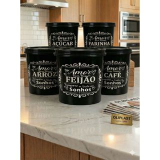 KIT JOGO DE MANTIMENTO 5 POTES ORGANIZADORES/POTES em Oferta na Shopee