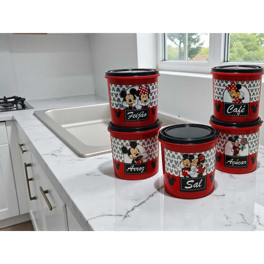 JOGO DE MANTIMENTOS 5 PEÇAS PERSONAGENS DISNEY em Oferta na Shopee