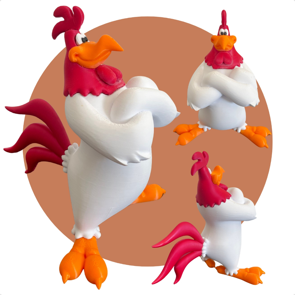 Brinquedo Boneco Galo Cartoon Figura Enfeite Presente Criança Decoração Divertido Infantil