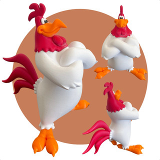 Brinquedo Boneco Galo Cartoon Figura Enfeite Presente Criança Decoração Divertido Infantil
