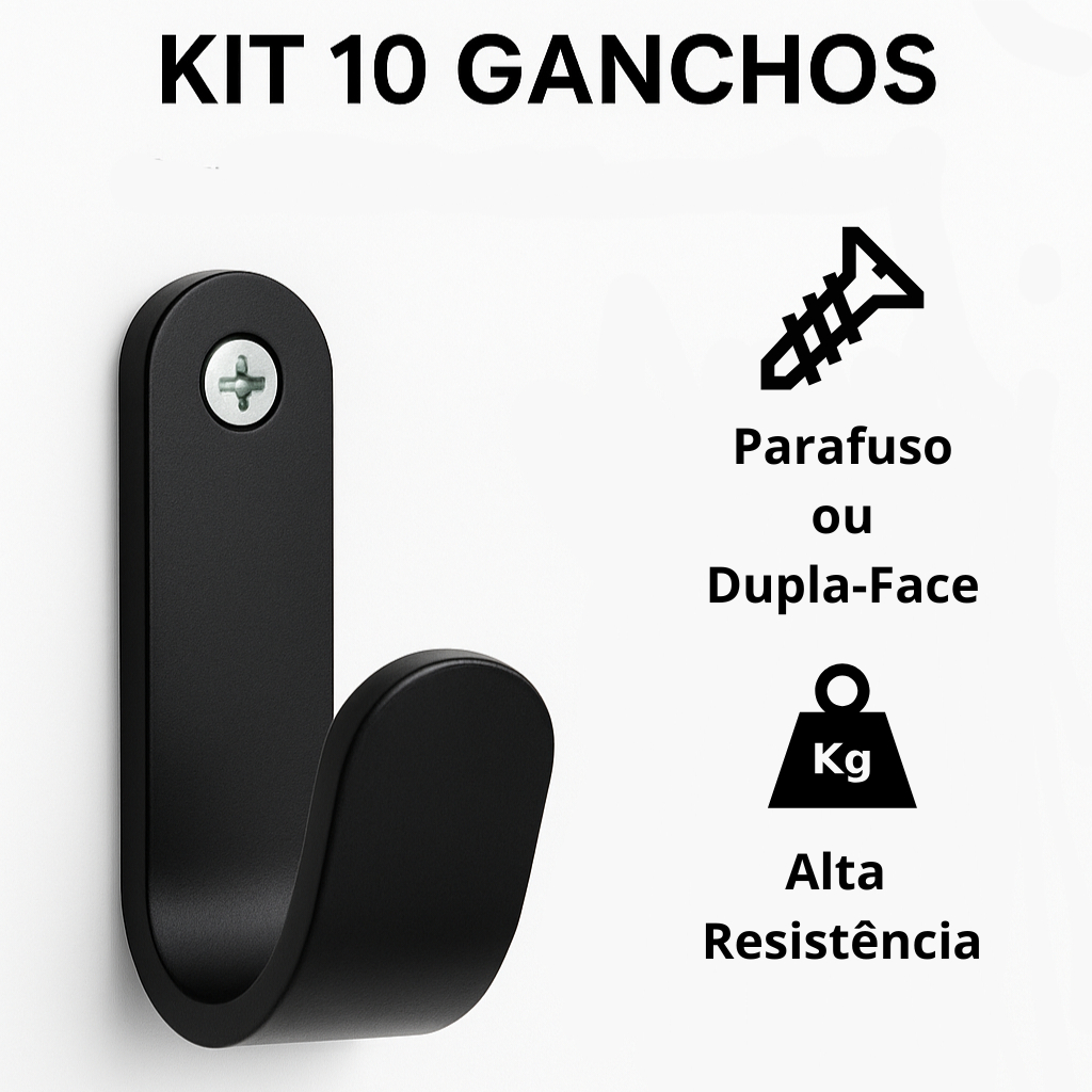Kit 10 Ganchos de Parede Organizador Banheiro Cozinha Suporte Toalhas Roupas Chaves Bolsas Mochila em Oferta na Shopee