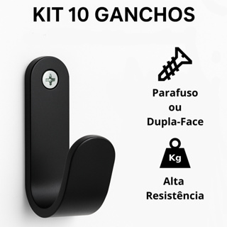 Kit 10 Ganchos de Parede Organizador Banheiro Cozinha Suporte Toalhas Roupas Chaves Bolsas Mochila em Oferta na Shopee