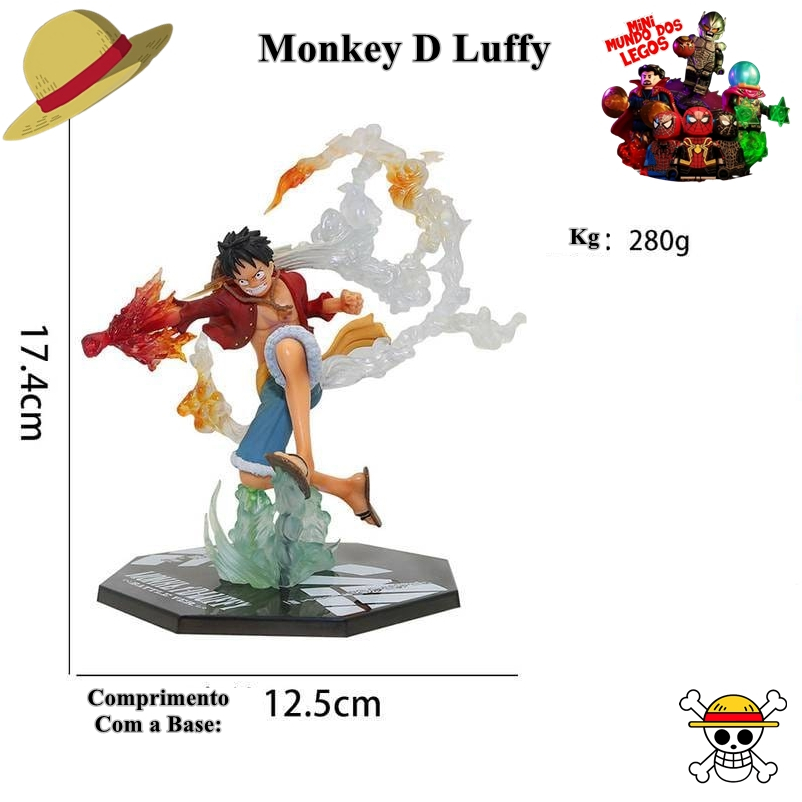 Monkey D Luffy Figure Action One Piece Miniatura 18cm Sem Caixa Pvc Zoro Sanji Nami Chapeu de palha