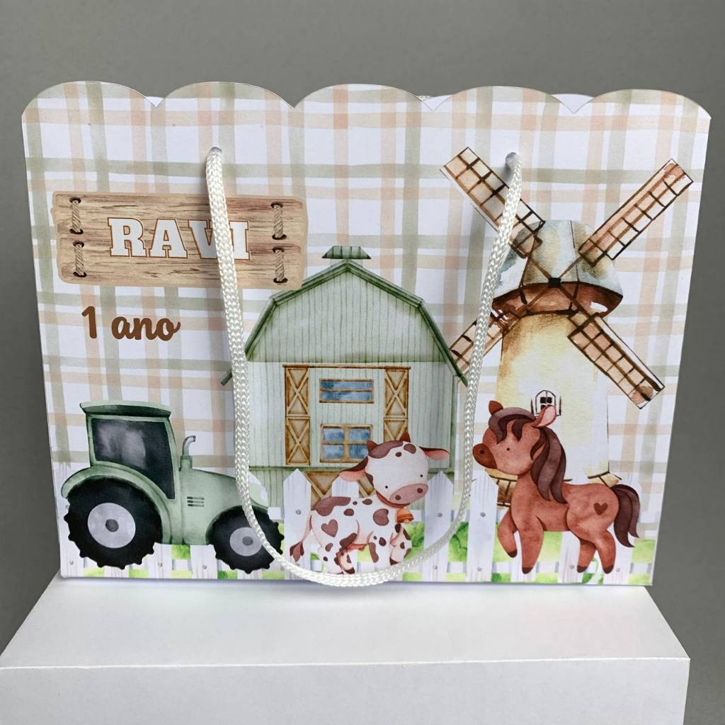 Sacolinhas Personalizadas Desmontadas P para Lembrancinha Fazendinha