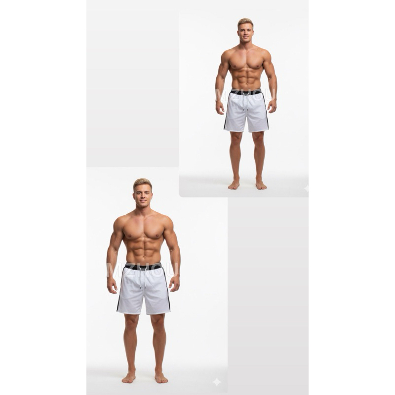 kit 2 short bermuda Tactel com elastano modelo recorte para academia Sport casual verão