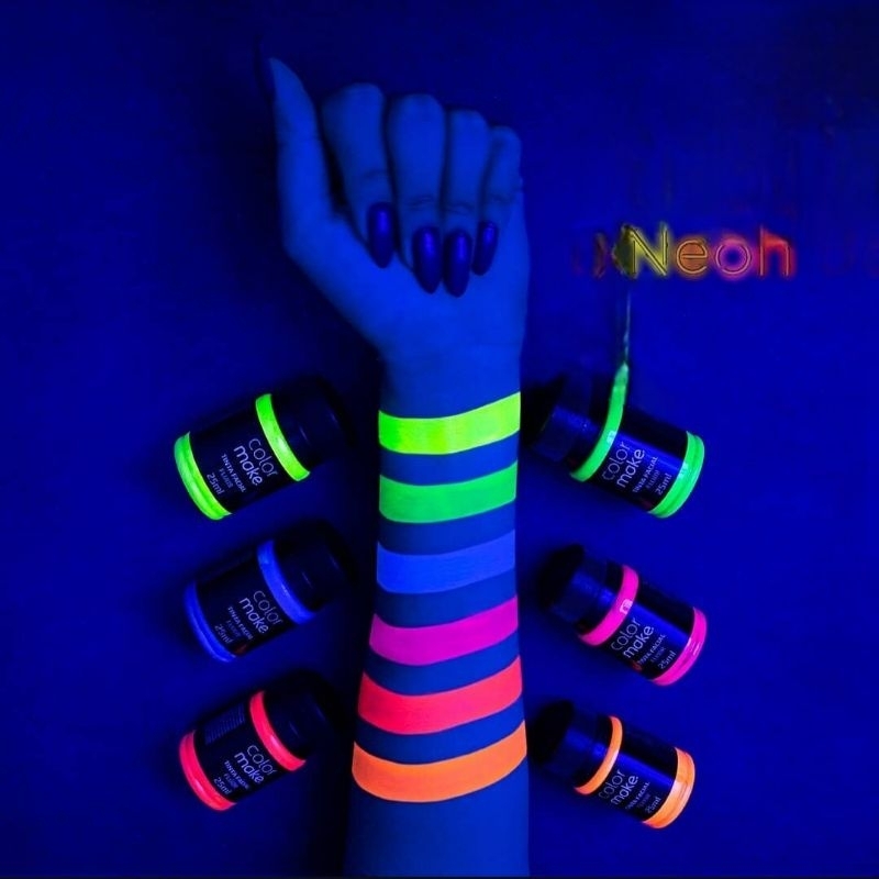 Tinta Facial Neon Colormake 35ml | Maquiagem Artística Carnaval Festa UV Fluorescente