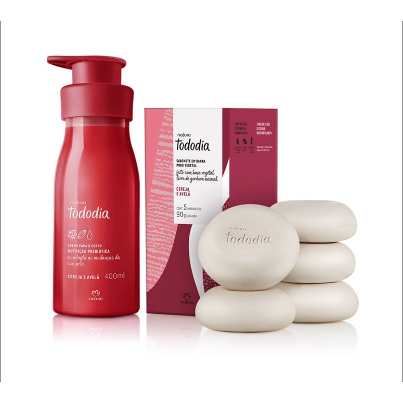 combo hidratante tododia 400ml + 1 caixa de sabonete com 5 unidades Natura