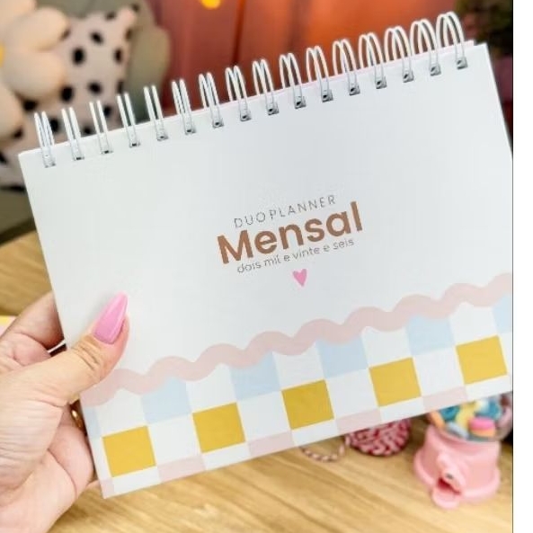 Duo Planner 2026 Mensal e Semanal 2 em 1 Datado e Personalizado com nome