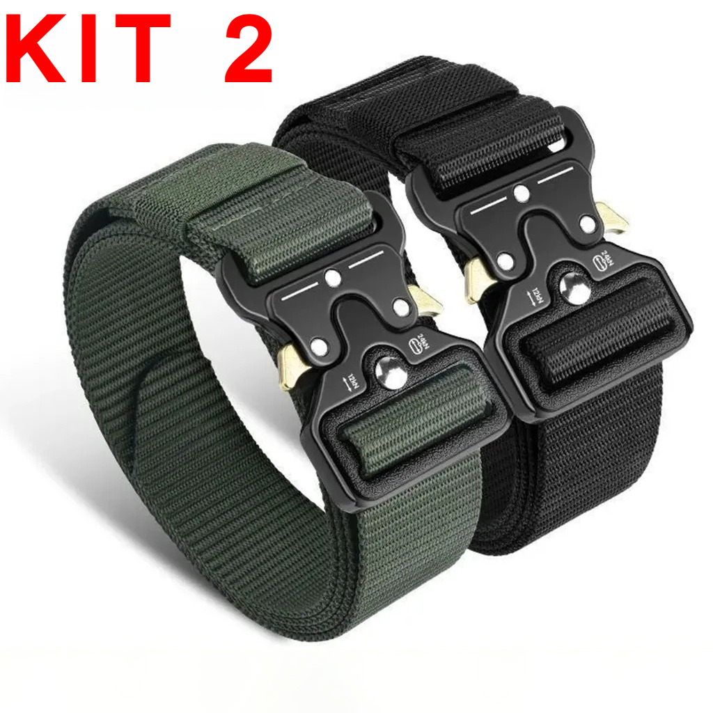 Cinto Militar Largo Em Nylon Fivela Larga Em Zinco e Engate Rápido em Oferta na Shopee