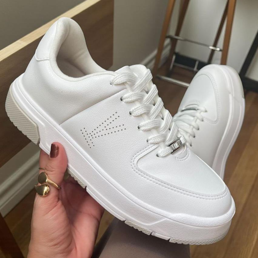 Tênis Vizzano feminino branco Plataforma Sola Alta Lançamento Original em Oferta na Shopee