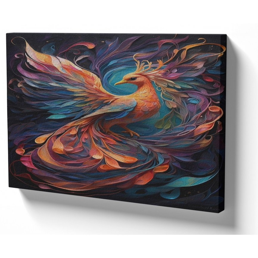 Quadro luxo tela 50x70 estrutura madeira Fênix águia mitologia grega