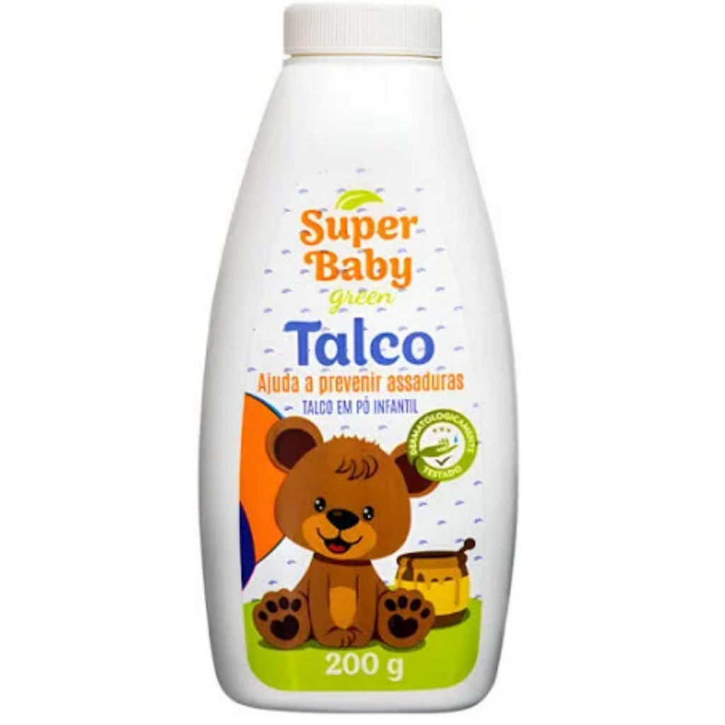 Talco Super Baby Green ajuda a prevenir assaduras 200g