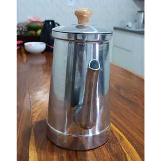 Bule Extra de Alumínio 2 litros com Cabo e Puxador de Madeira multiuso Chá ,Café, e leite em Oferta na Shopee