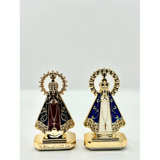 Nossa Senhora Aparecida dupla face p/ Carro e mesa 5,5cm Adesiva Azul Branca/Marrom fé protecao em Oferta na Shopee