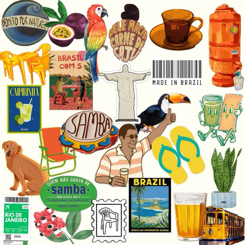 Adesivos/Stickers brasilidades 20-25 adesivos + brindes