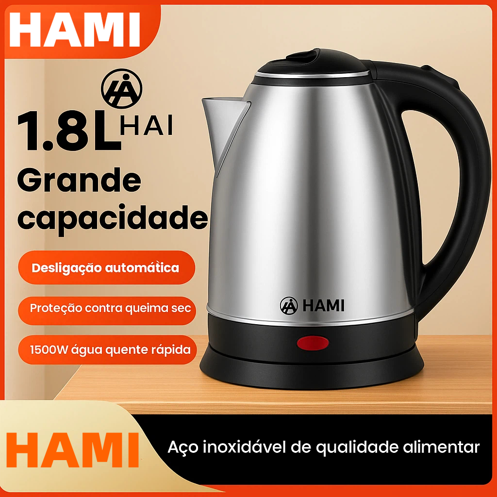 Chaleira Elétrica de Aço Inox/de vidro, 1.8L,127V/220V, Ferve Água Rápido com Tampa e luz em Oferta na Shopee