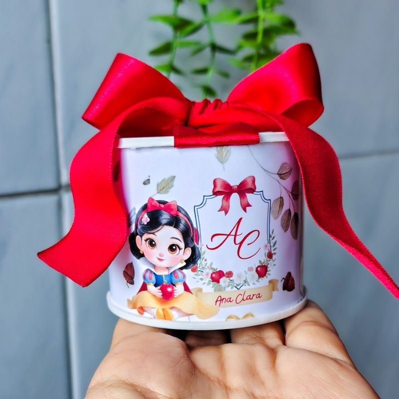 Kit mini tubolatas personalizadas 5x6 branca de neve baby- chá de bebê, lembrancinhas maternidade, aniversário