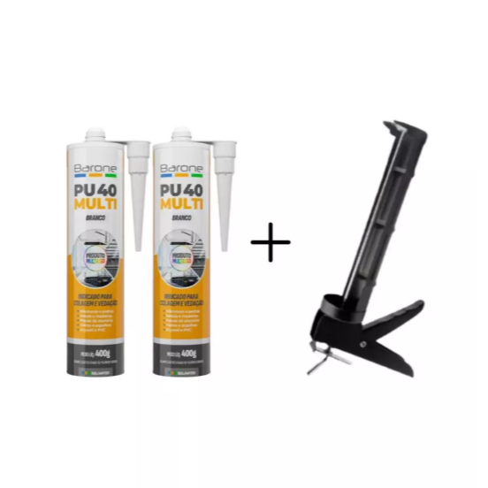 Kit 2 Pu40 Cola Pu + 1 Aplicador para Calhas, Rufos, Placas 3D Mega Vedações Selante e Silicone em Oferta na Shopee
