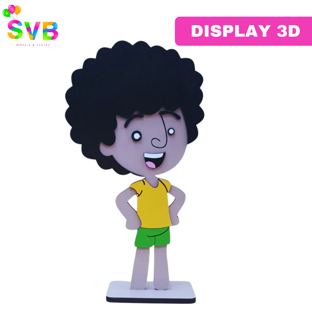 Display 3D Personagem Dan  Mundo Bita Decoração Aniversário Infantil Centro de Mesa SVB MÓVEIS E FESTAS