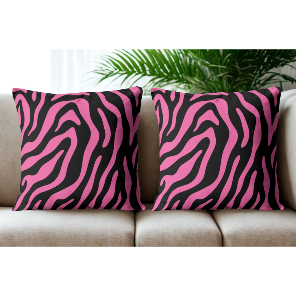 2 Capas de Almofadas Zebra 45x45 - Com ou Sem Enchimento - Decoração Sala