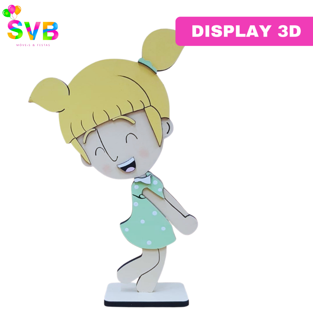 Display  Mesa Personagem Lila Mundo Bita Decoração Festa Infantil 3D Centro de Mesa SVB MÓVEIS E FESTAS